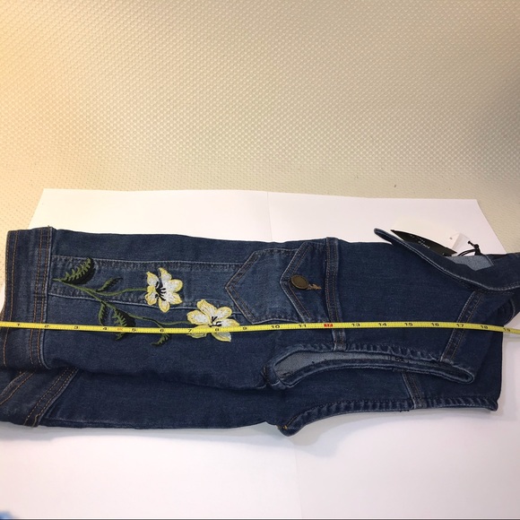 Dark Denim Vest Romeo Juliet Couture Small Embroid - Picture 10 of 10